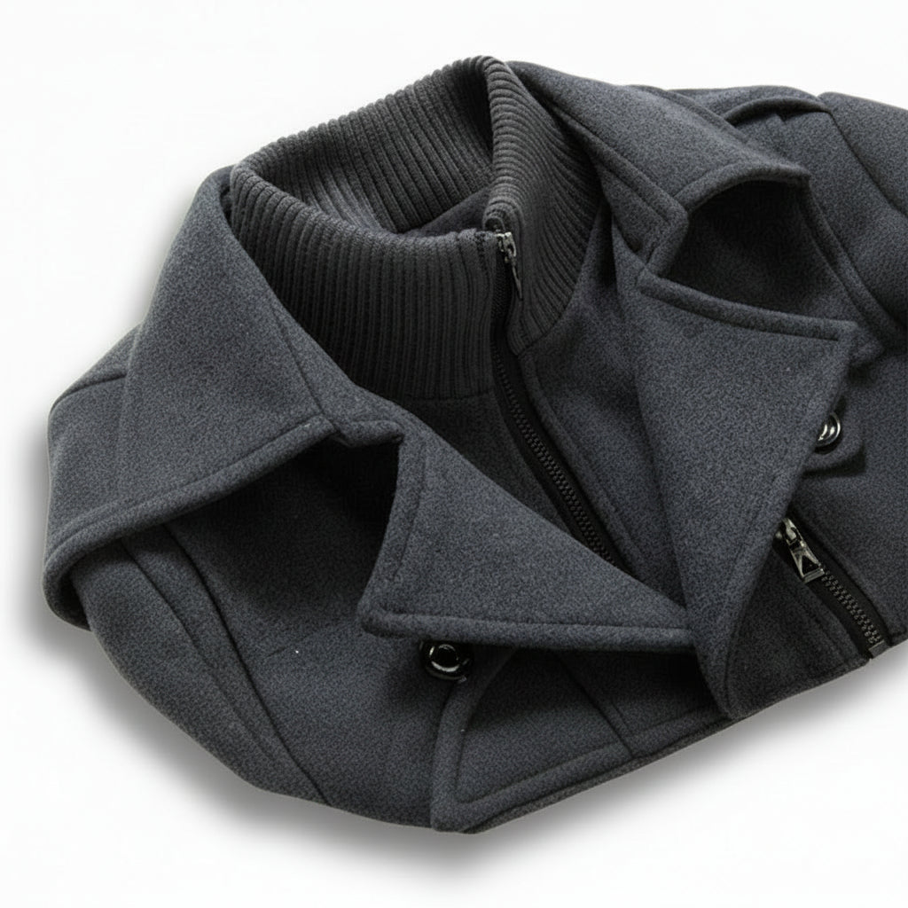 Men Winter Coat Blend Insulated Long Trench
