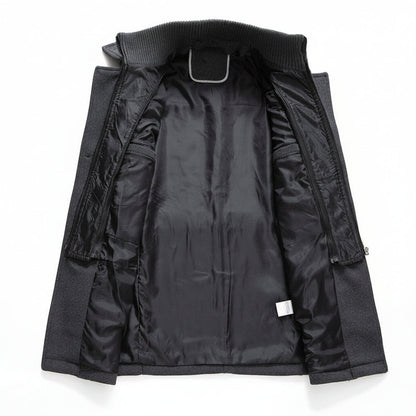 Men Winter Coat Blend Insulated Long Trench