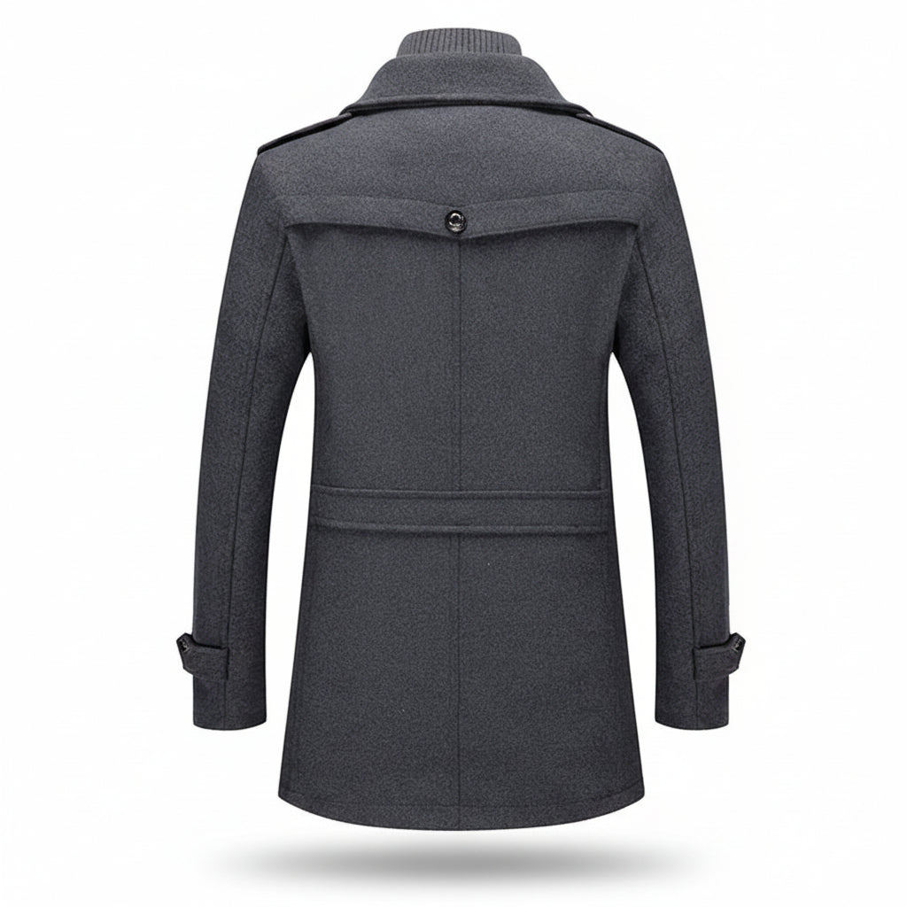 Men Winter Coat Blend Insulated Long Trench