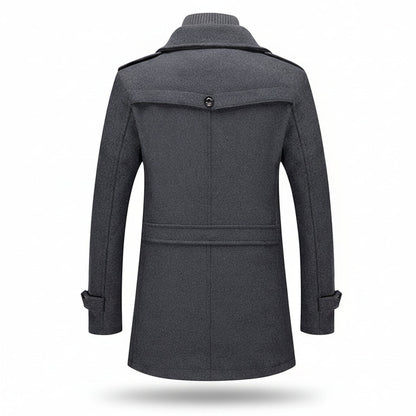 Men Winter Coat Blend Insulated Long Trench