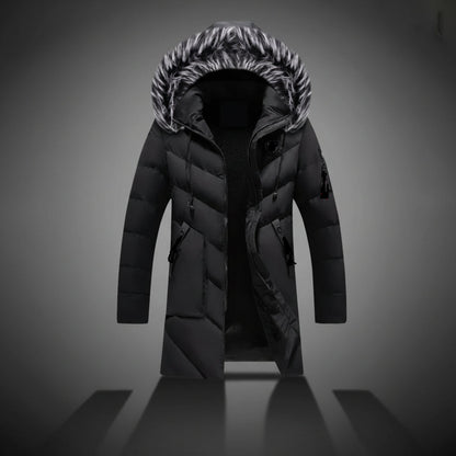 Men Winter Jacket Lined Hooded Cold Weather