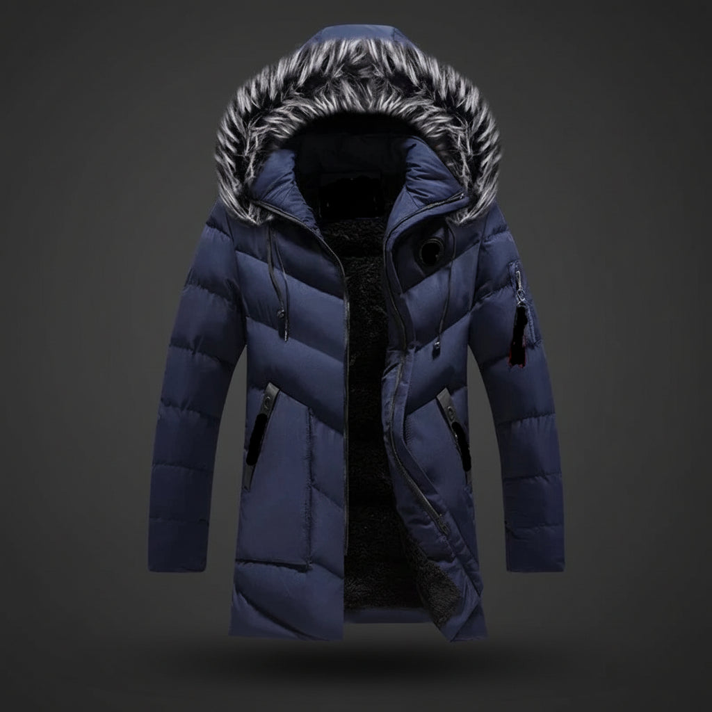 Men Winter Jacket Lined Hooded Cold Weather