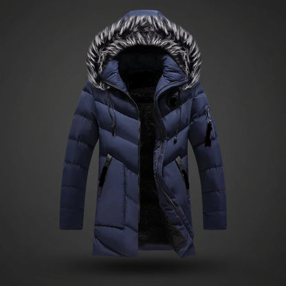 Men Winter Jacket Lined Hooded Cold Weather