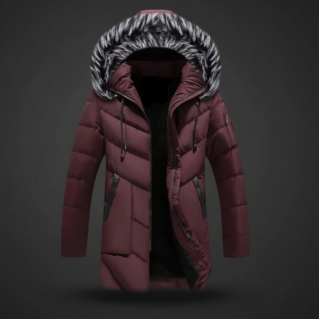 Men Winter Jacket Lined Hooded Cold Weather
