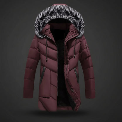 Men Winter Jacket Lined Hooded Cold Weather
