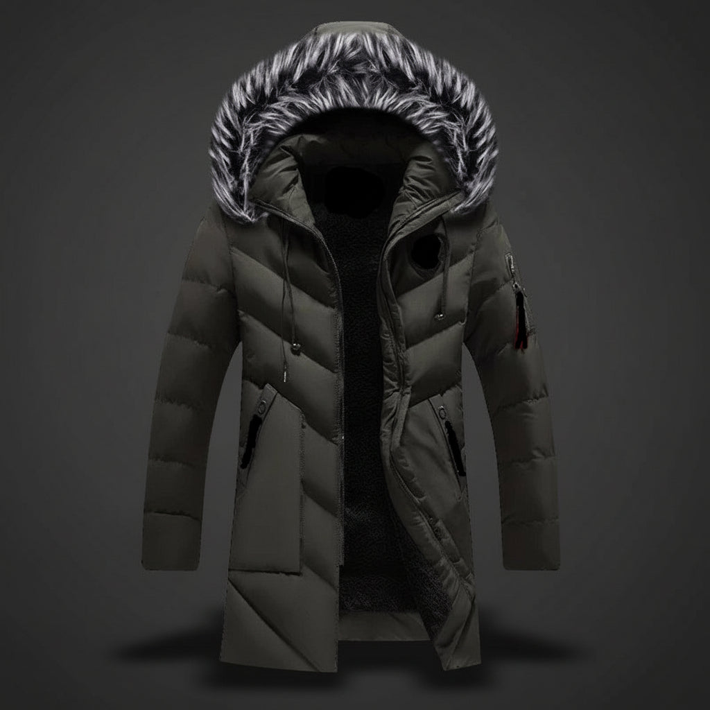 Men Winter Jacket Lined Hooded Cold Weather