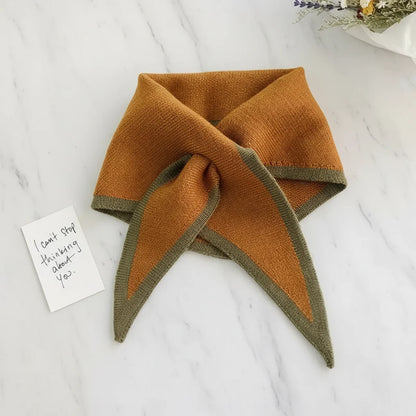 Scarf Retro Contrast Border Lightweight Soft