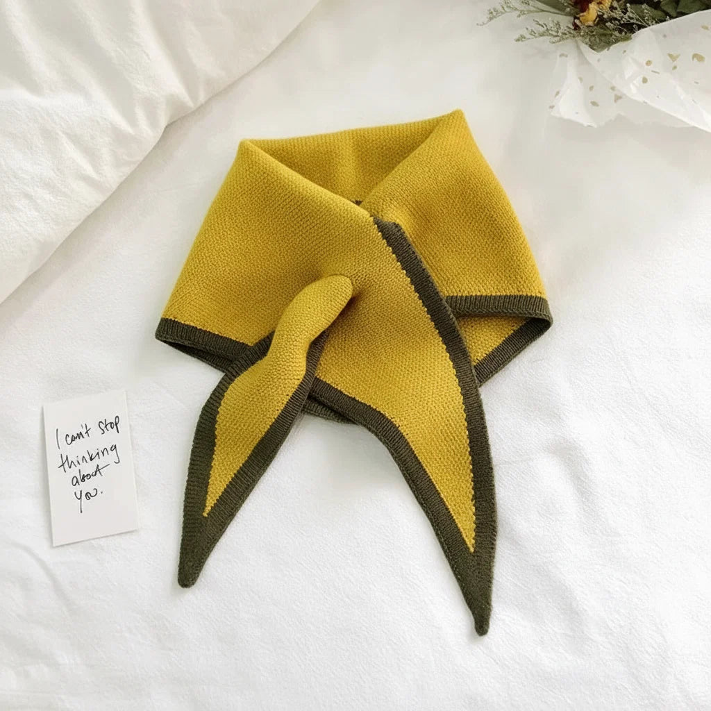 Scarf Retro Contrast Border Lightweight Soft