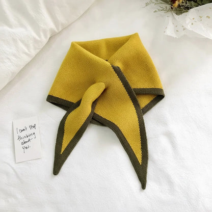 Scarf Retro Contrast Border Lightweight Soft