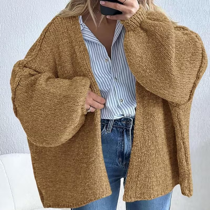 Women Cardigan Oversized Open Front Lantern