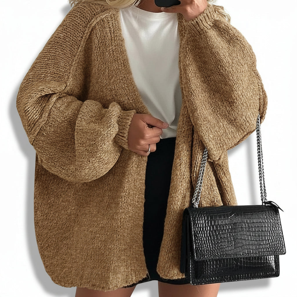Women Cardigan Oversized Open Front Lantern