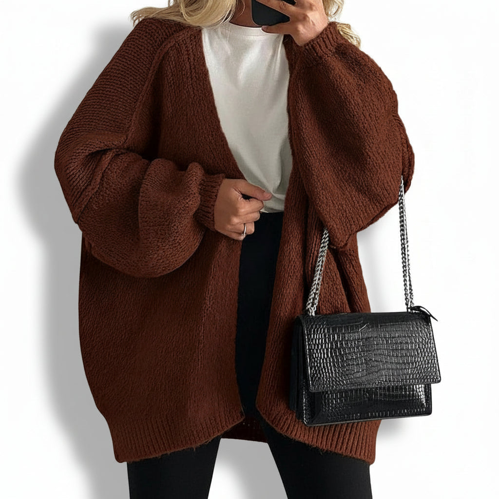 Women Cardigan Oversized Open Front Lantern