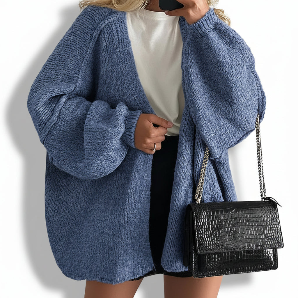 Women Cardigan Oversized Open Front Lantern