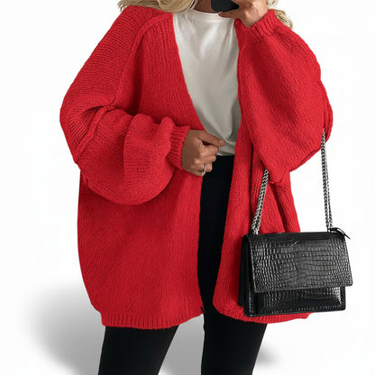 Women Cardigan Oversized Open Front Lantern