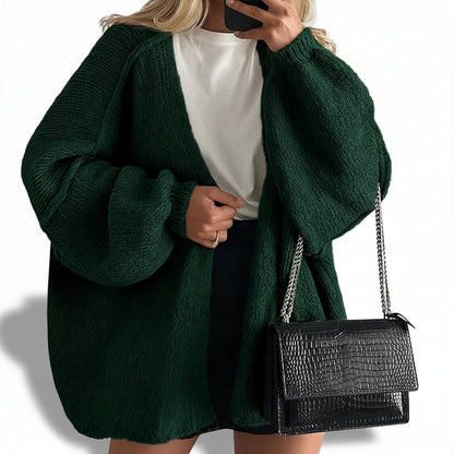 Women Cardigan Oversized Open Front Lantern
