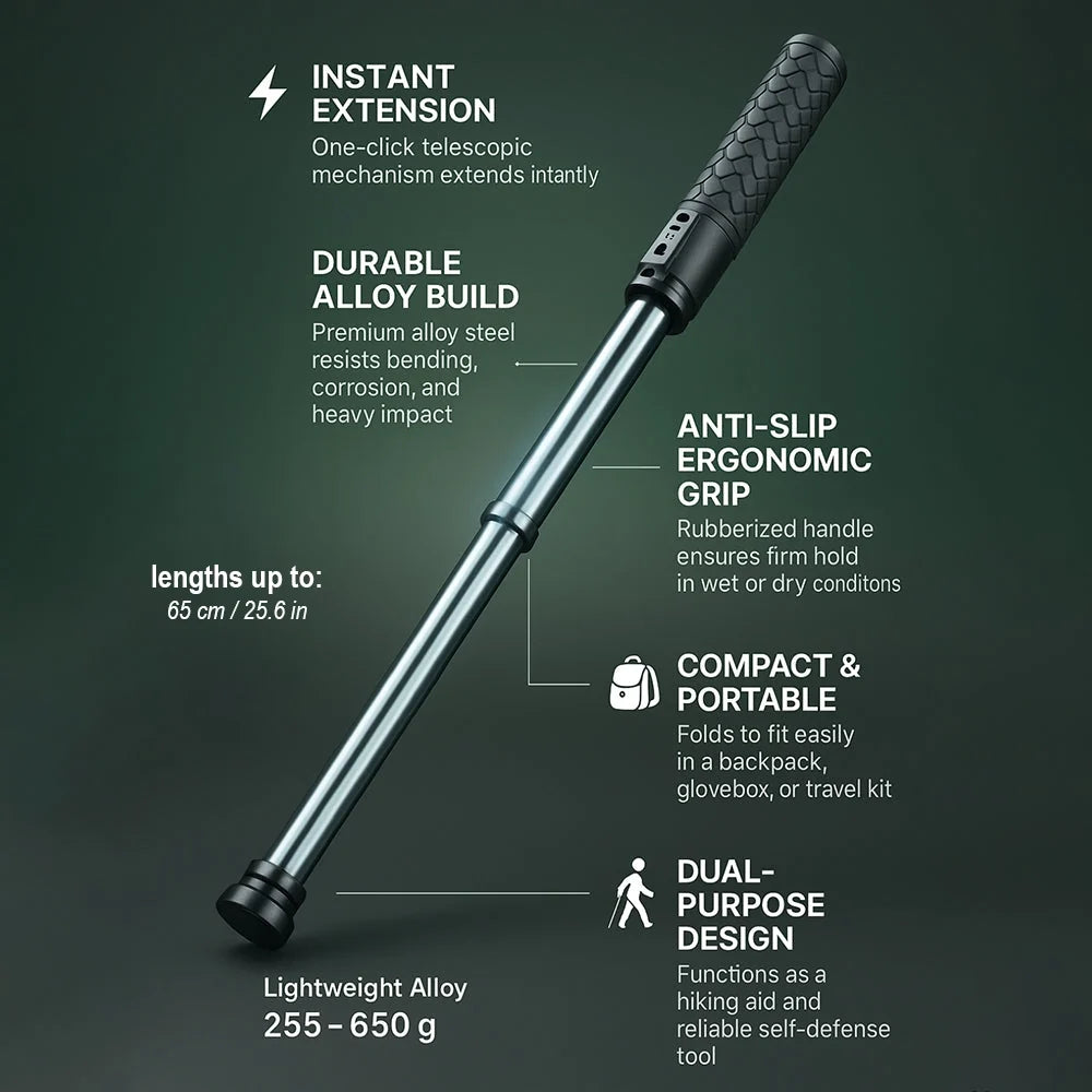 Walking Stick Telescopic Hiking Pole Alloy