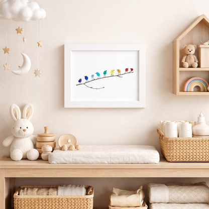 Wall Art Picture Frame Sea Glass Bird