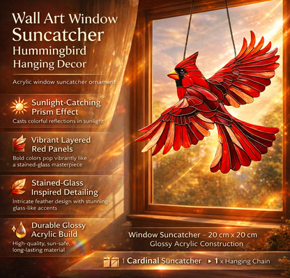 Wall Art Window Suncatcher Hummingbird