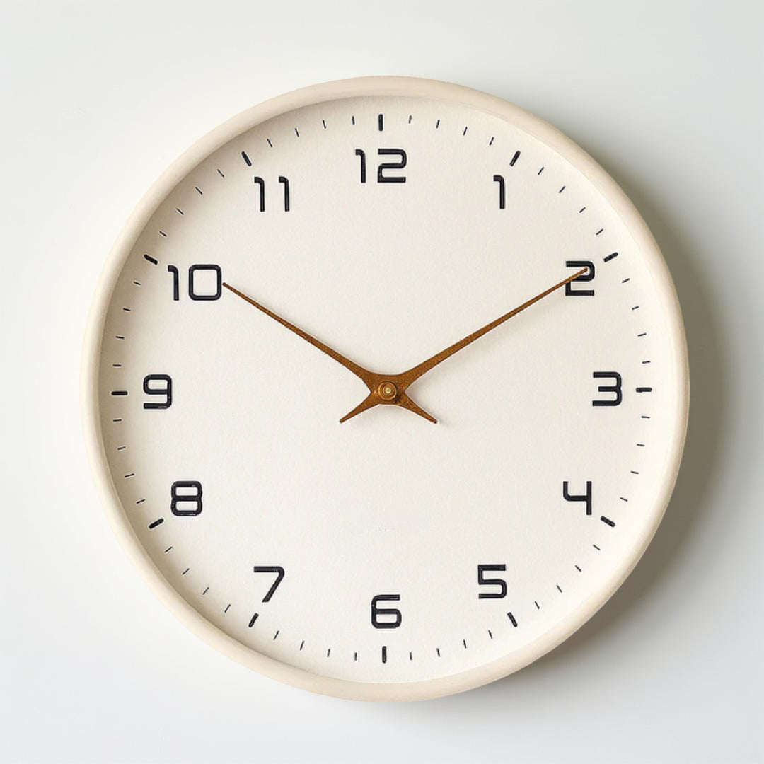 Wall Clock Minimalist Wooden Silent Quartz