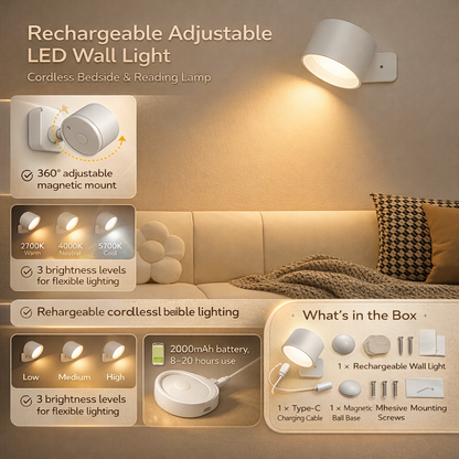Wall Light Rechargeable LED Adjustable