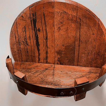 Wall Shelf Barrel Timber Round Display Mount