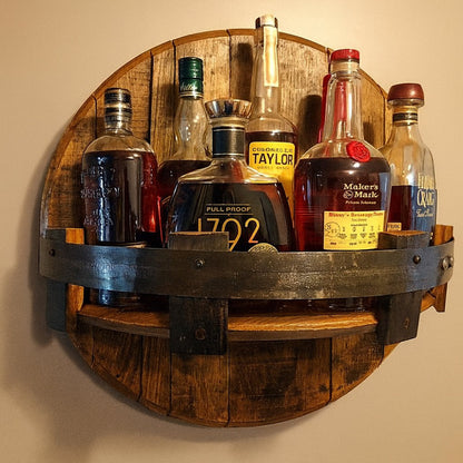 Wall Shelf Barrel Timber Round Display Mount