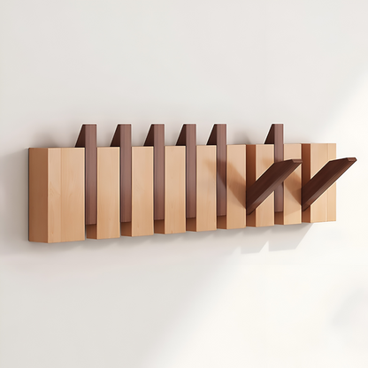 Wall Mounted Coat Rack Wooden Foldable Hook