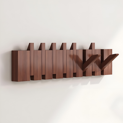 Wall Mounted Coat Rack Wooden Foldable Hook