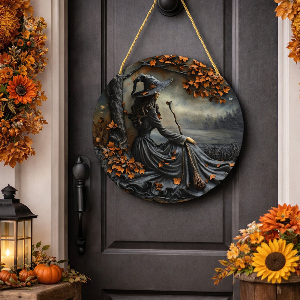 Wall Art Witch Folklore Wood Door Hanging
