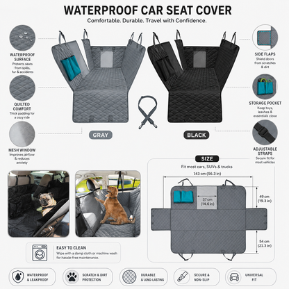 Waterproof Car Seat Cover Dog Adjustable Seat Protector