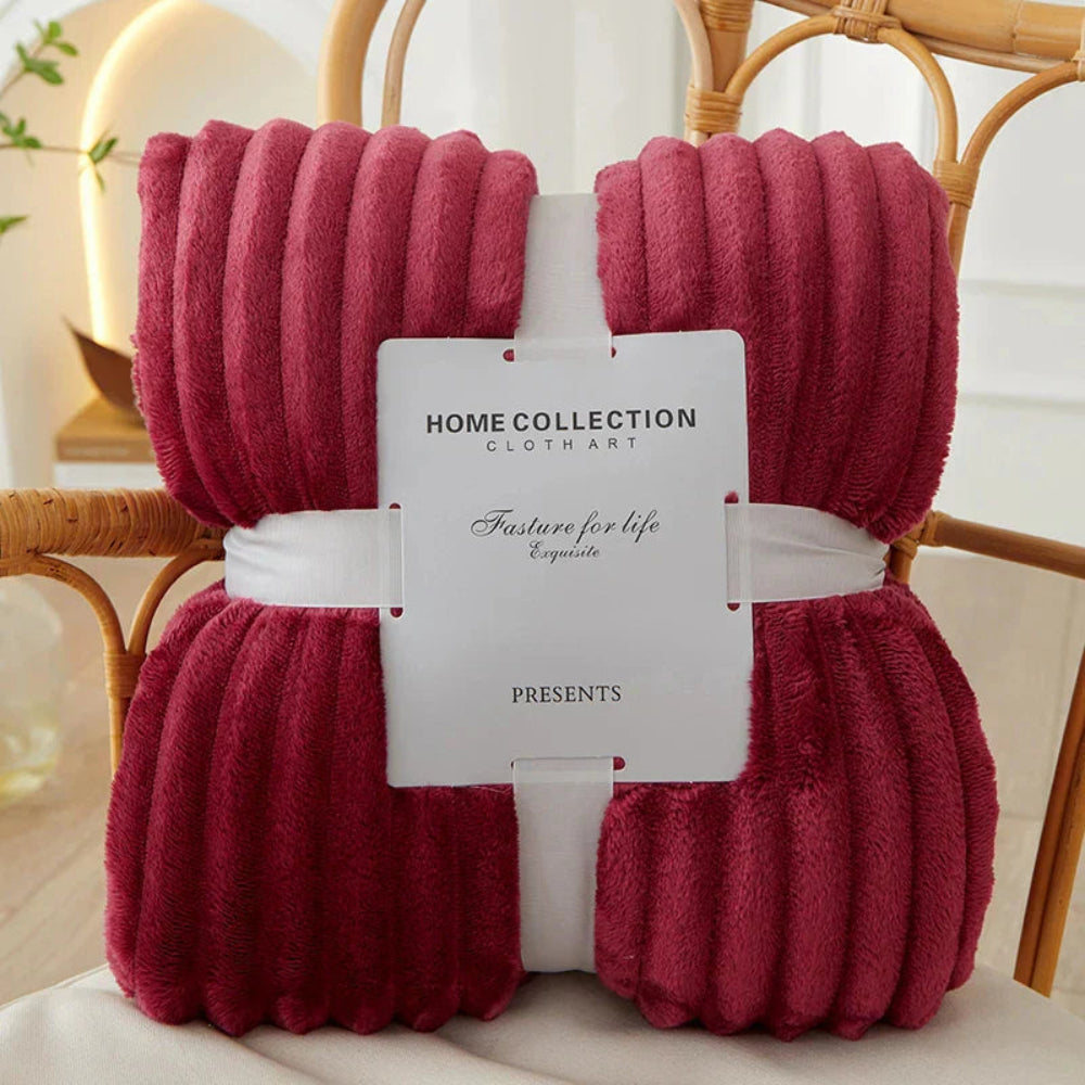 Blanket Striped Throw Ribbed Texture Bed