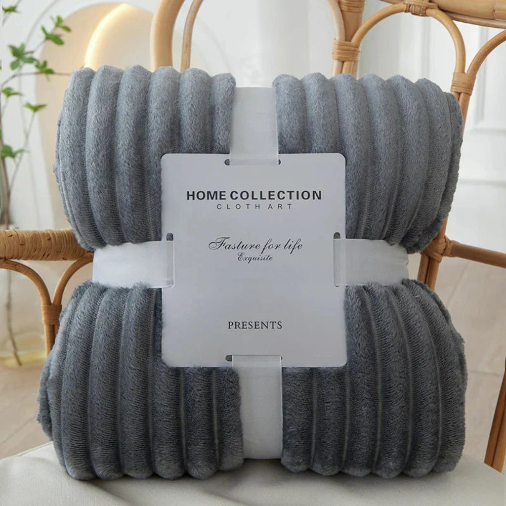 Blanket Striped Throw Ribbed Texture Bed