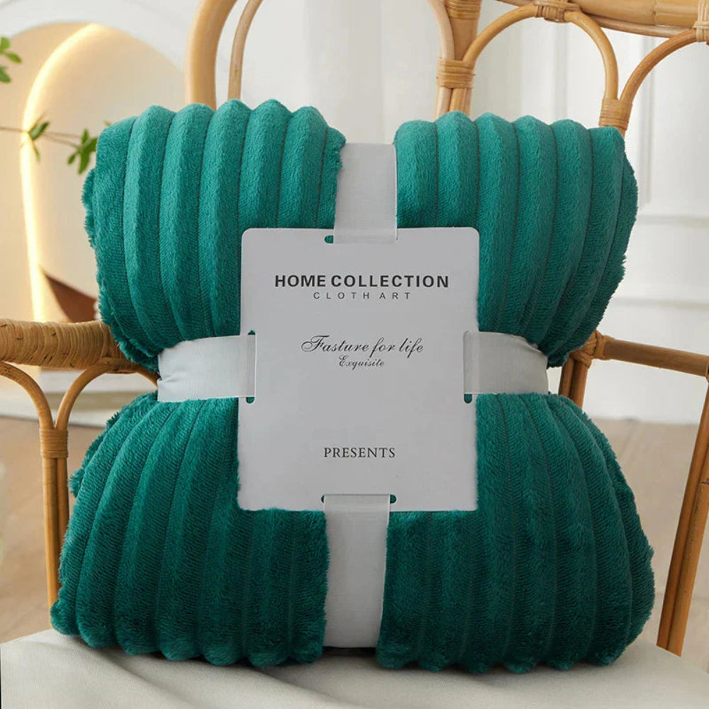 Blanket Striped Throw Ribbed Texture Bed