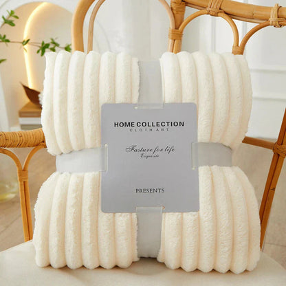 Blanket Striped Throw Ribbed Texture Bed