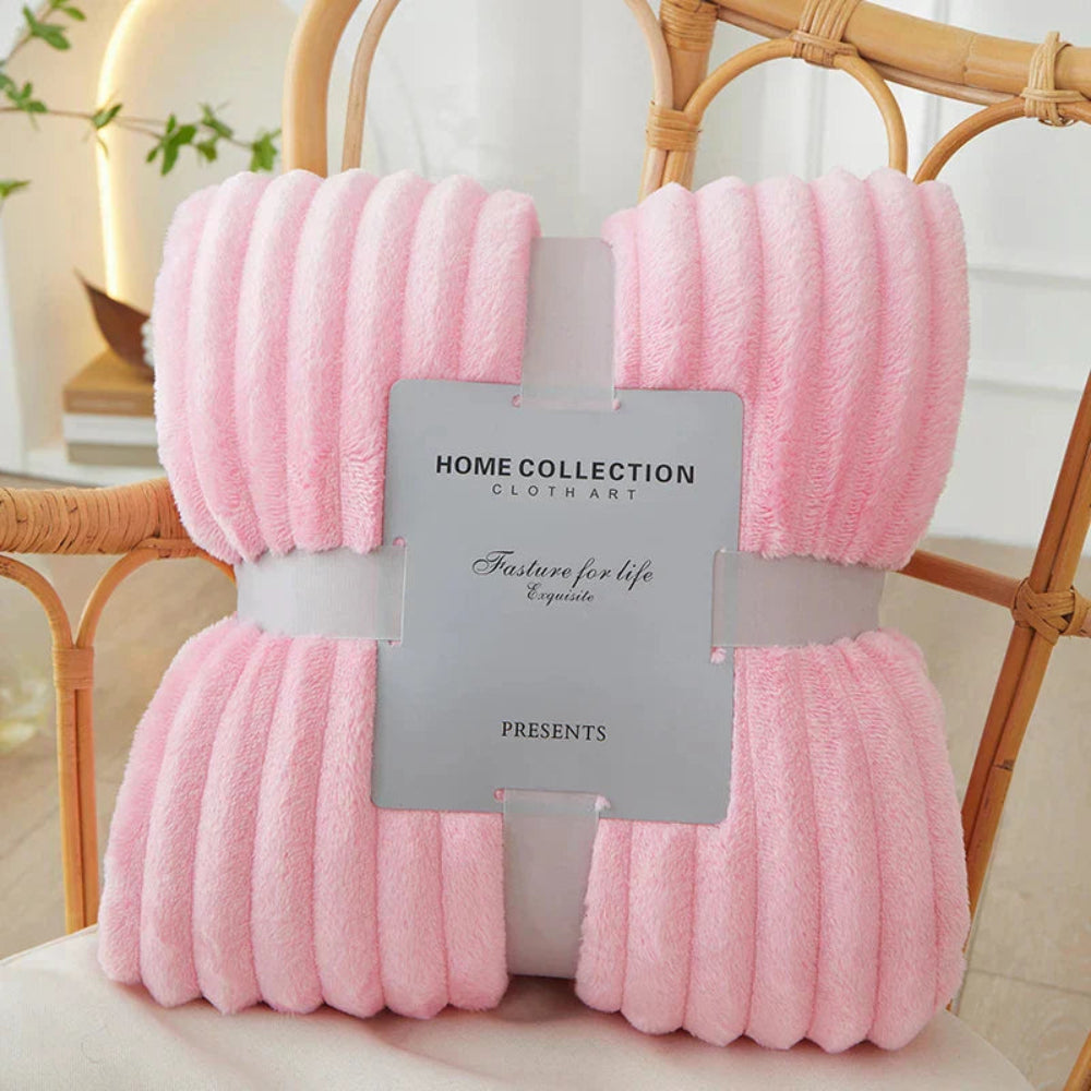 Blanket Striped Throw Ribbed Texture Bed