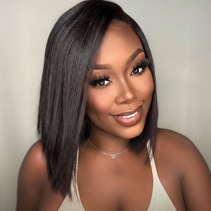 Hair Wig Glueless Bob Straight Yaki Lace
