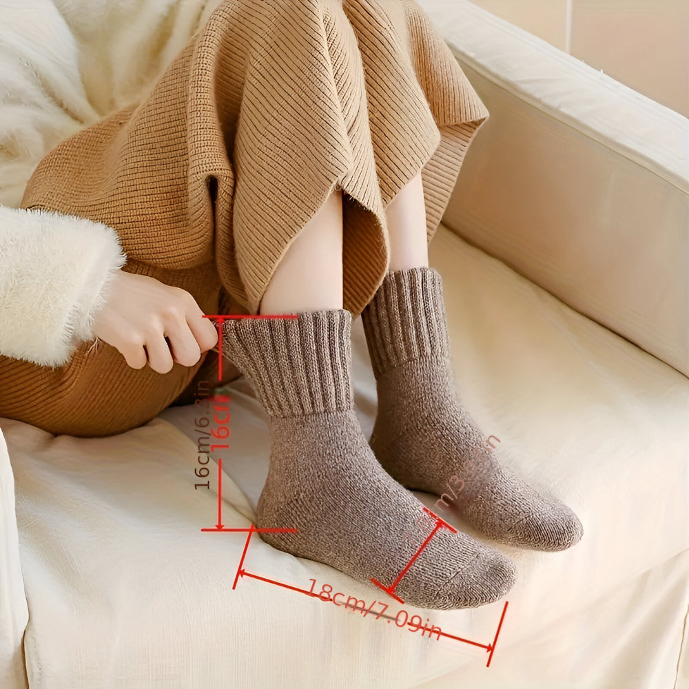 Winter Socks Knit Solid Color Fall Season