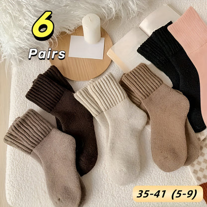 Winter Socks Knit Solid Color Fall Season