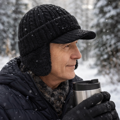 Winter Trapper Hat Visor Flap Knit Cap