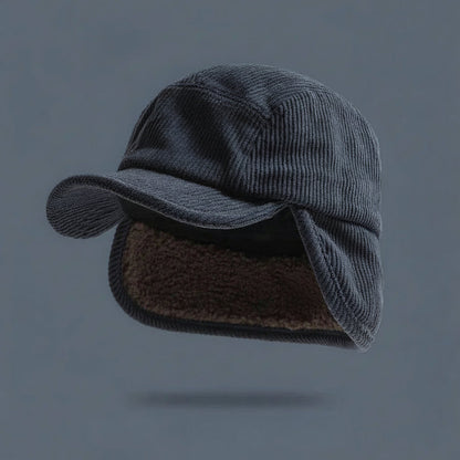 Winter Ear Flap Cap Ribbed Knit Polar