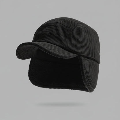 Winter Ear Flap Cap Ribbed Knit Polar