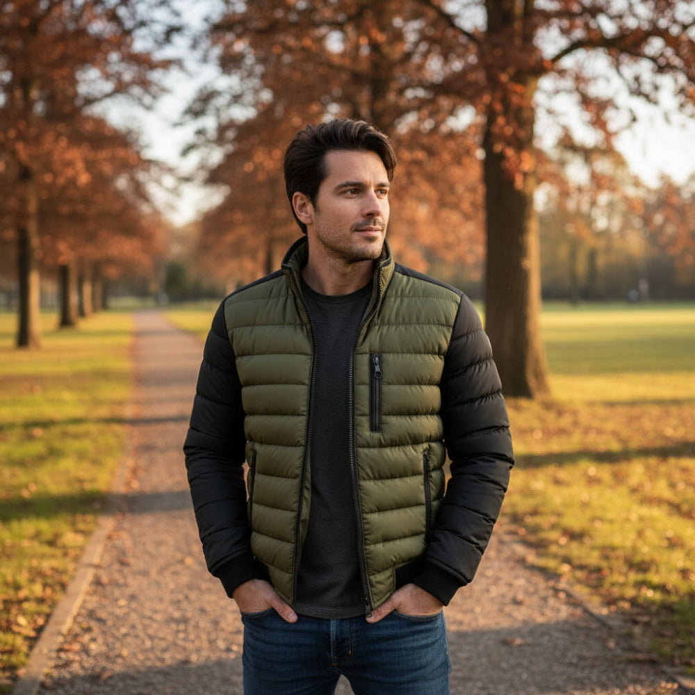 Winter Jacket Puffer Quilted Zip Front