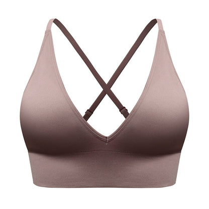 Womens Pickleball Sports Bra V Neck Padded