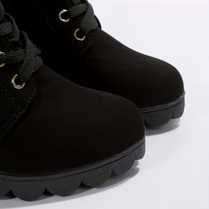 Women's Ankle Boots Block Heel Lace Up