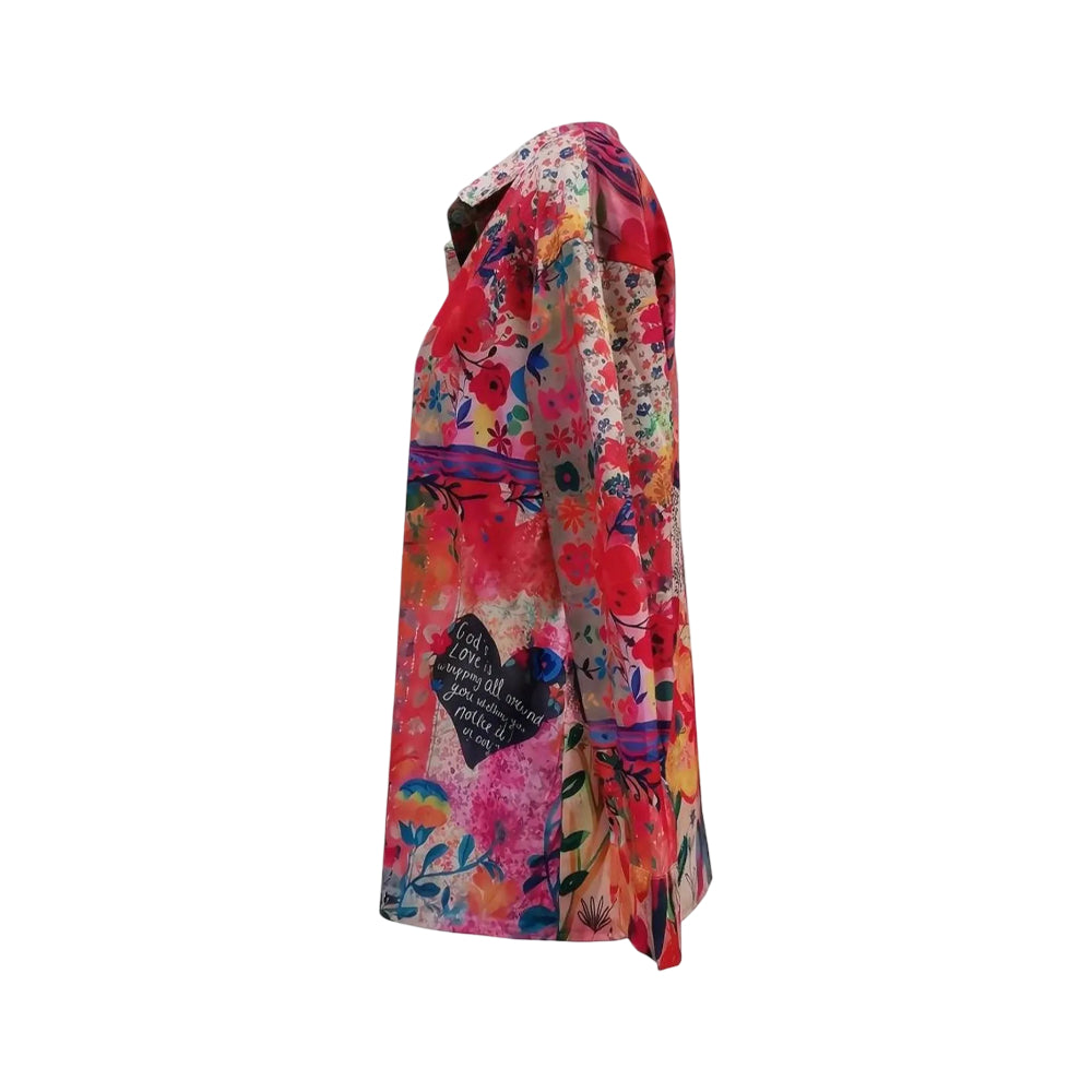 Women's Blouse Floral Print Long Sleeve