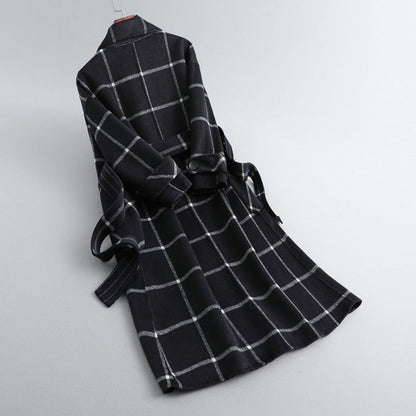 Women’s Coat Plaid Long Winter Outerwear