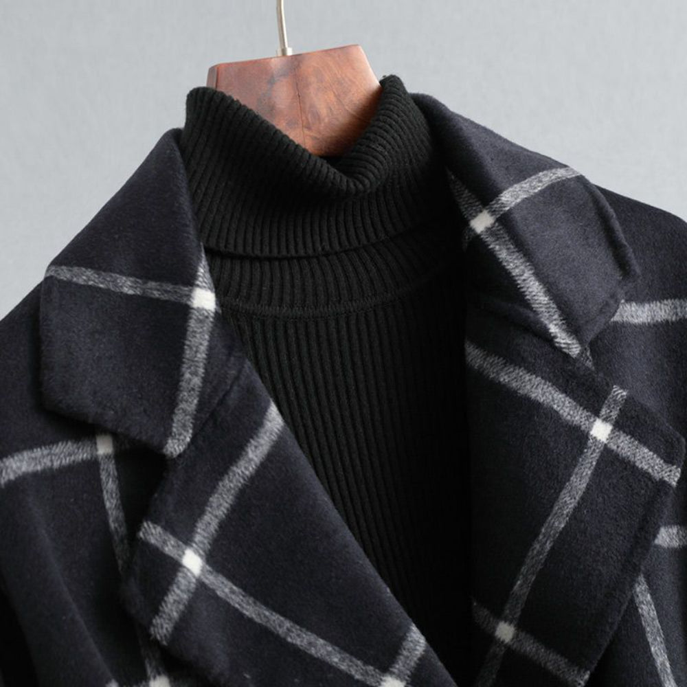 Women’s Coat Plaid Long Winter Outerwear