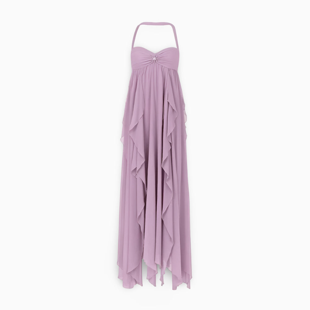 Women's Formal Maxi Long Dress Pleated Off