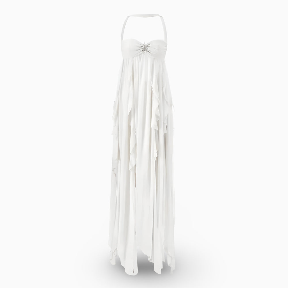 Women's Formal Maxi Long Dress Pleated Off