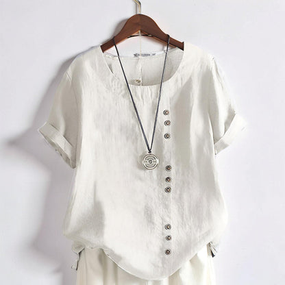 Women's Tops Casual Short Sleeve Button